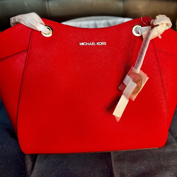 MICHAEL Michael Kors Red Structured Tote - Picture 5 of 13
